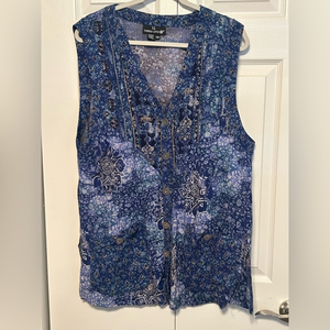 Women’s sleeveless blue design‎ blouse